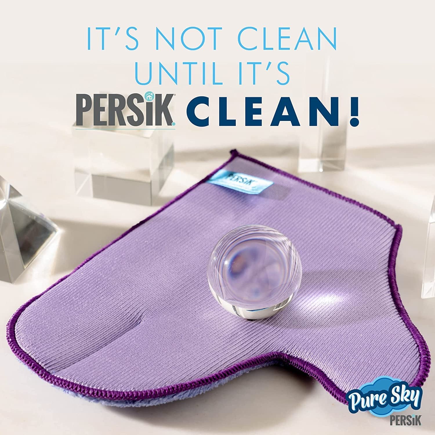 Pure-Sky Glass Cleaning Cloth Glove – Includes 2 Gloves (1) for Glass & Multipurpose (2) for Window, Glass & Mirrors - Streak Free
