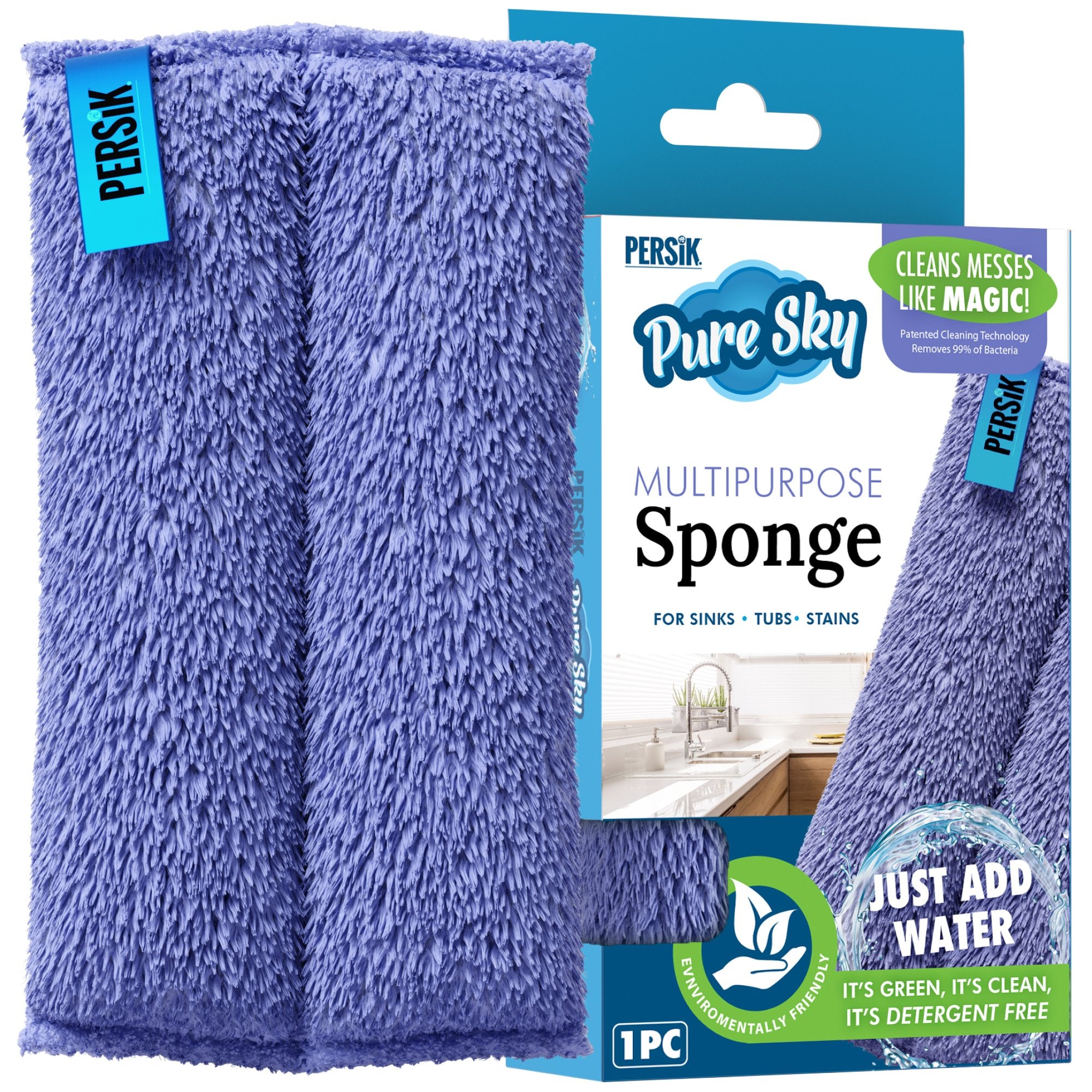 Pure-Sky Ultra-Microfiber Cleaning Cloth - Includes Window & Glass Towel Streak Free + Dusting Glove + Sponge