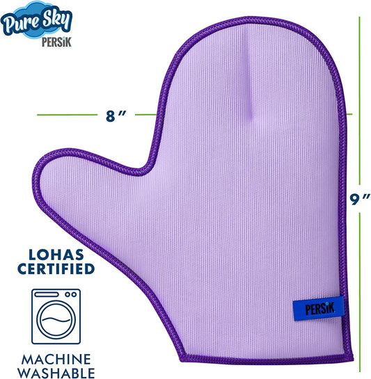 Pure-Sky Glass Cleaning Cloth Glove – Includes 2 Gloves (1) for Glass & Multipurpose (2) for Window, Glass & Mirrors - Streak Free