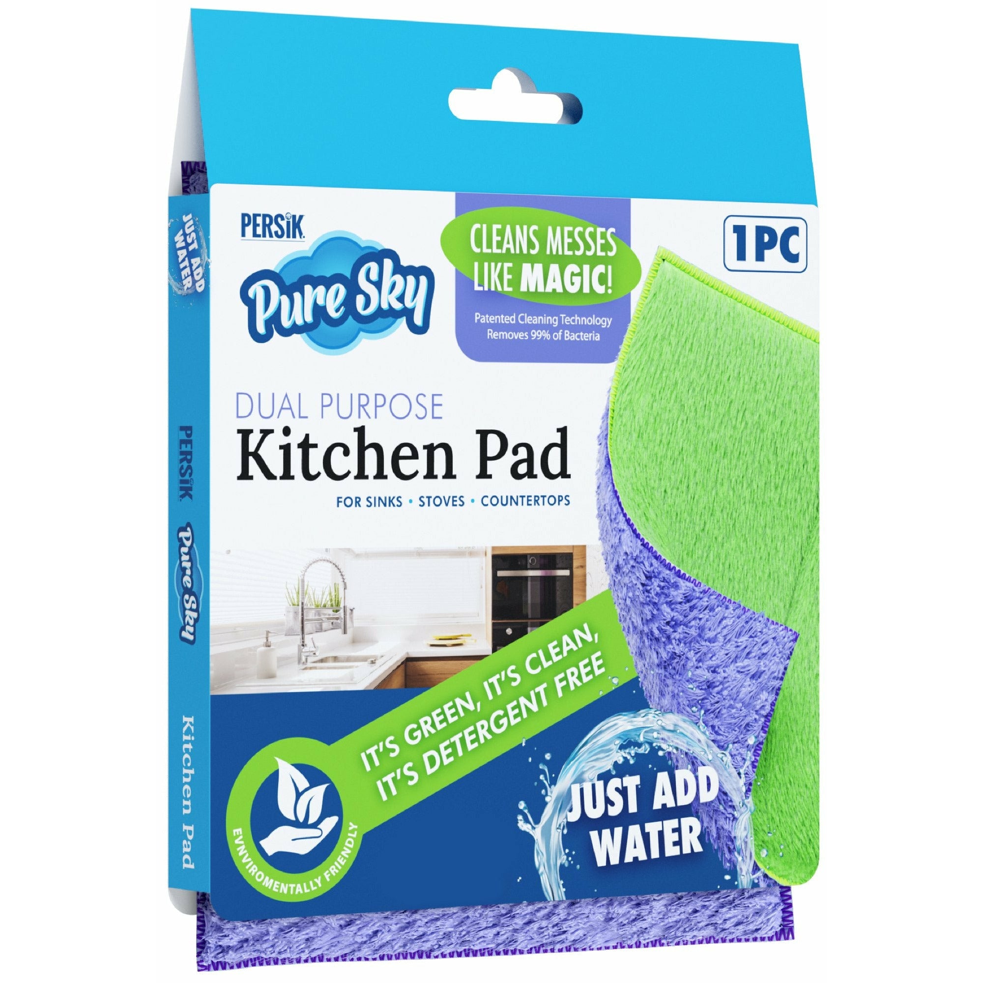 Pure-Sky Kitchen Cleaning Scrubbing Pads - For Stubborn Stains Around Sinks, Stovetop, Countertop – Removing Grease with Water