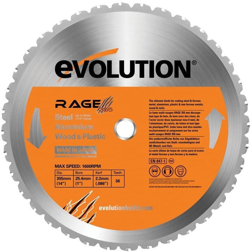 Evolution RAGE355BLADE- 14” Multi-Material Blade