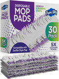 Box of disposable mop pads with a stack of pads in front, featuring the brand 'Pure Sky'.