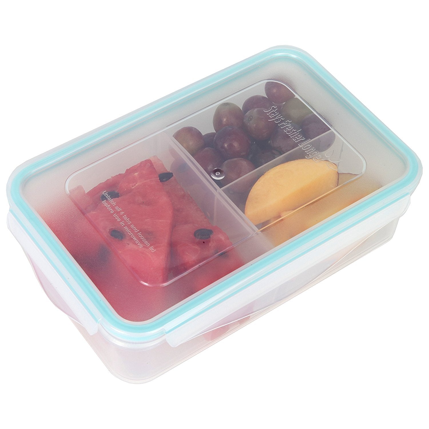 Food Storage Container 4 Compartment with Lids, Divided Meal Prep