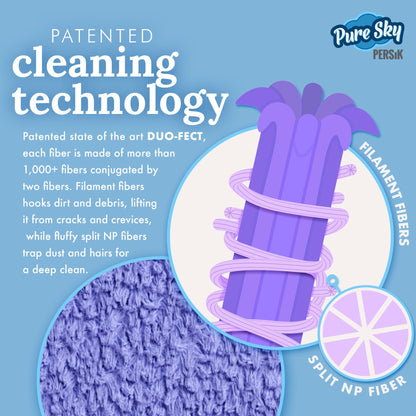 Pure-Sky Magic Deep Clean Floor Mop - Includes Light Weight, Strong Pole + Mop Pad and Towel