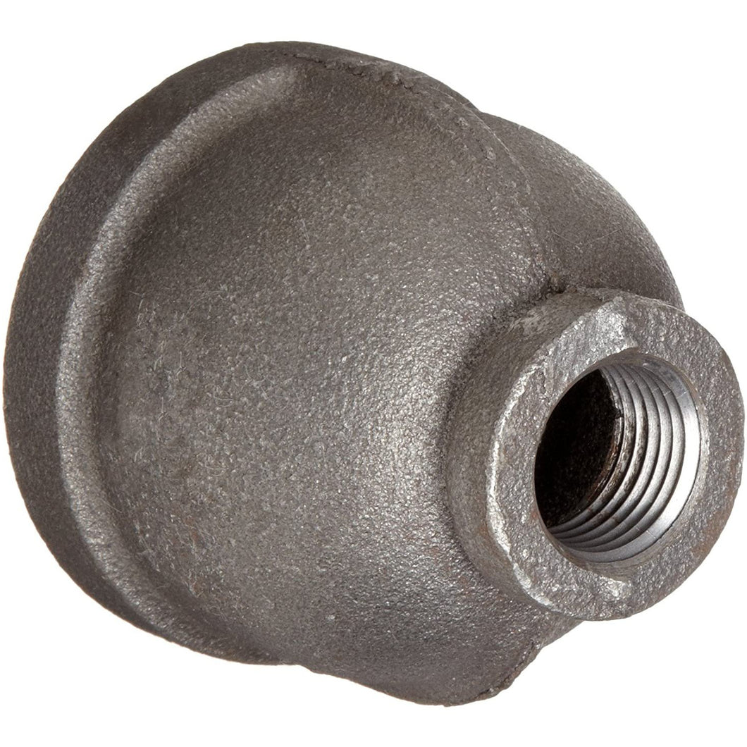 Anvil Malleable Iron Pipe Fitting, Class 150, Reducer Coupling, NPT Female, Black Finish