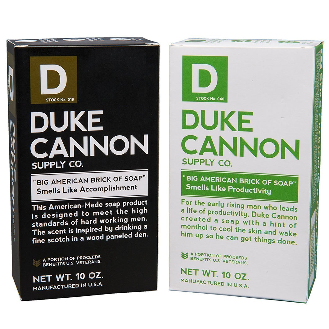 Duke Cannon Brick Of Soap - Big American Productivity & Accomplishment Combo Pack - 2 Bars of Soap