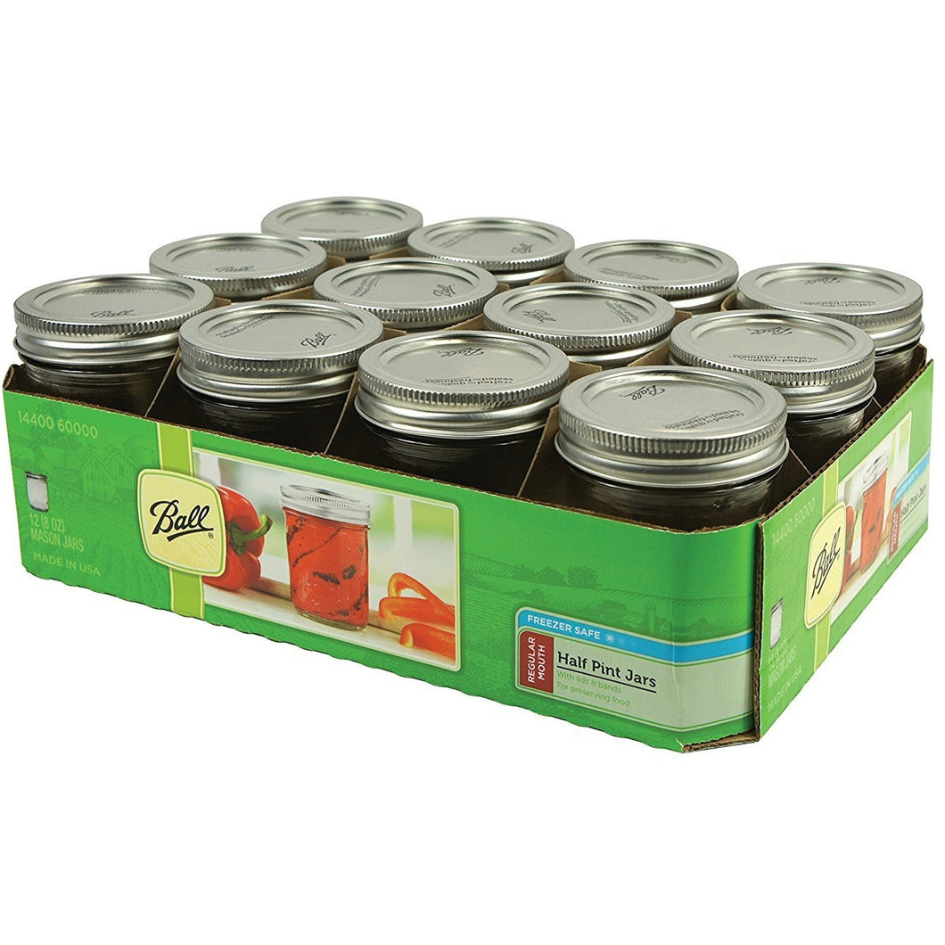 Ball Jar GL56748120X9 Wide Mouth Pint and Half Jars with Lids and Bands, Set of 9, WM Pint & Half Clear