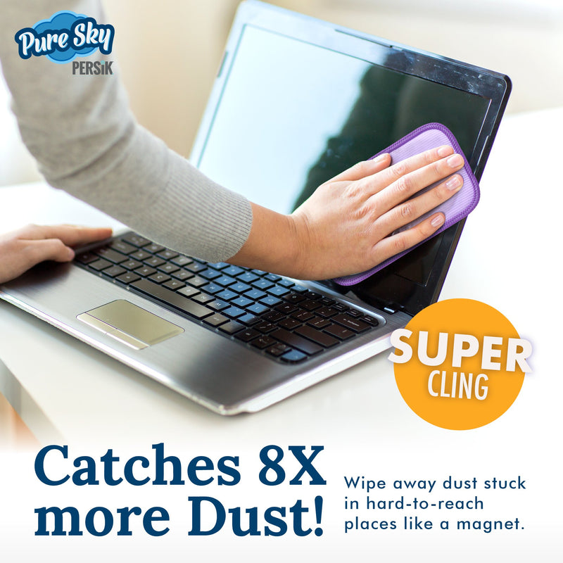 Pure-Sky Ultra Microfiber Eyeglass Cleaner Cloth – Streak Free Leaves no Wiping Marks, smudges, fingerprints - for Lenses, Screens, Cellphone, Tablets