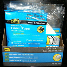 Load image into Gallery viewer, M-D 02733 3/16&quot; X 3/8&quot; X 17&#39; Wt Waterproof &amp; Airtight Foam Tape Weathe
