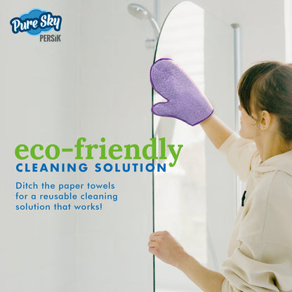 Pure-Sky Ultra Microfiber Cleaning Glove  - 2 sided, for Dust &amp; Window Glass Streak Free Leaves no Wiping Marks
