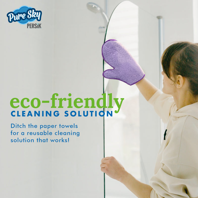 Pure-Sky Ultra Microfiber Cleaning Glove  - 2 sided, for Dust & Window Glass Streak Free Leaves no Wiping Marks