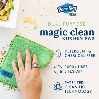 Pure-Sky Kitchen Cleaning Scrubbing Pads  - For Stubborn Stains Around Sinks, Stovetop, Countertop – Removing Grease with Water