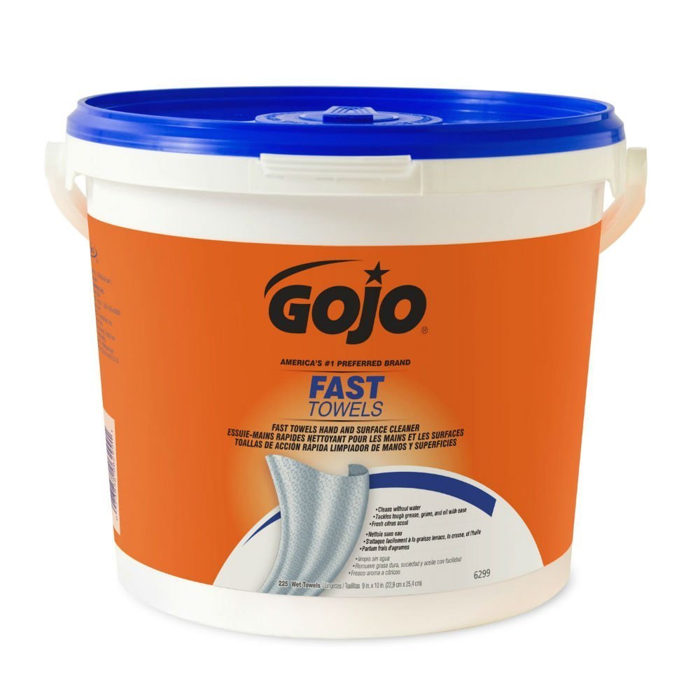 Gojo Fast Wipes Hand Cleaning Towels 6298-04, 130 Wipe Bucket - 1 Count