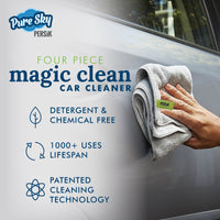 Pure-Sky 4-Piece Microfiber Towels for Cars Cleaning Kit – Includes, Interior, Body & Windows Towel