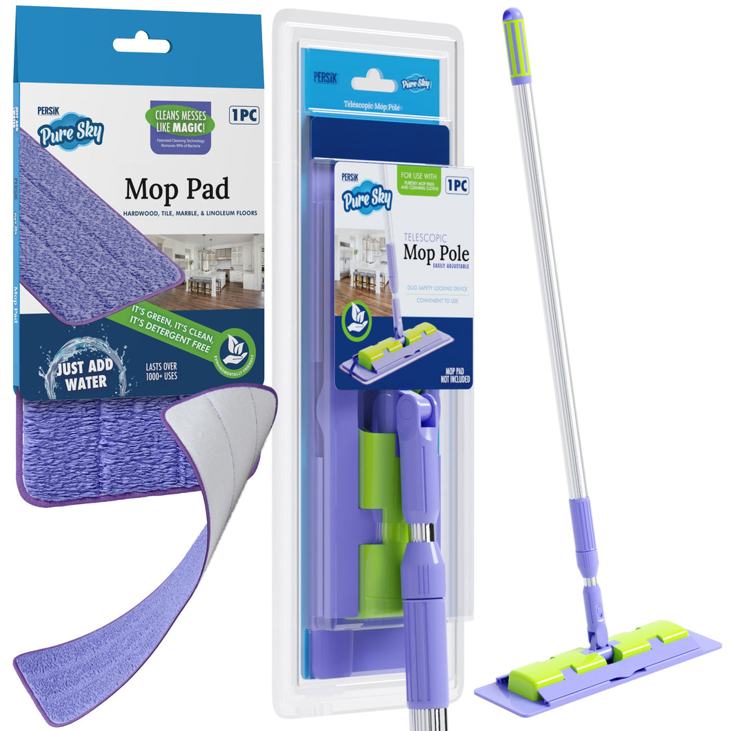 Pure-Sky Magic Deep Clean Floor Mop - Includes Light Weight, Strong Pole + Mop Head
