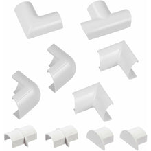 Load image into Gallery viewer, D-Line Cable Raceway Clip-Over Accessories | Join Multiple Channels of D-Line Cord Covers | Coupler and Connector Multipack (Medium (Mini), White)
