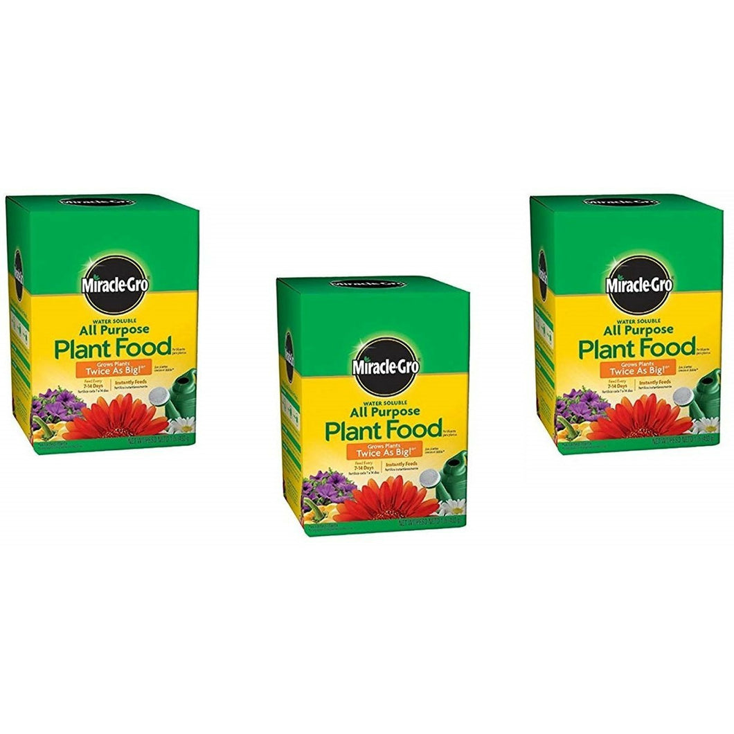 Miracle-GRO 160101 Water-Soluble All Purpose Plant Food, 24-8-16, 1-Pound (1 lb Pack of 3)