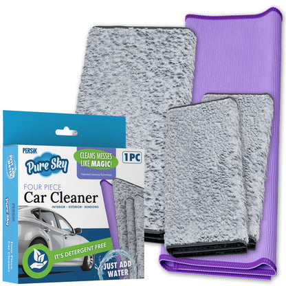 Pure-Sky 4-Piece Microfiber Towels for Cars Cleaning Kit – Includes, Interior, Body &amp; Windows Towel