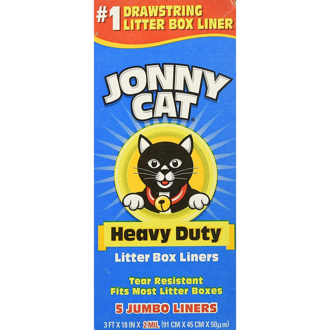 JONNY CAT Litter Box Liners, Heavy Duty, Jumbo 5 Per Box (6 Pack/Boxes)