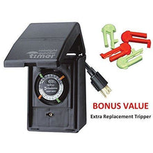 Load image into Gallery viewer, Intermatic P1121 Heavy Duty Outdoor Timer 15 Amp - with Extra Replacement Tripper (2 Red &amp; 2 Green)
