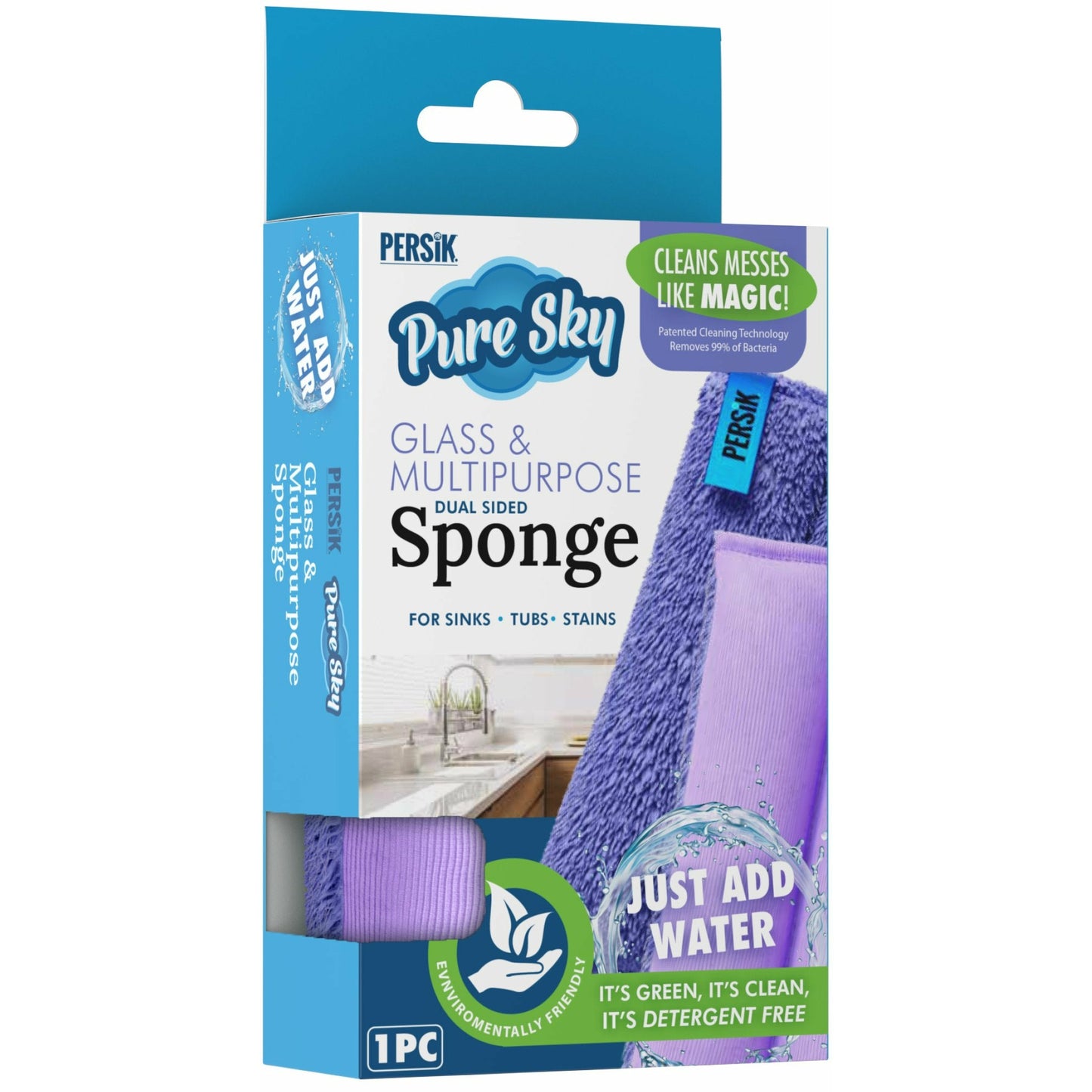 Pure-Sky Magic Deep Cleaning Sponge – 2-in1, Combination for Glass and Multipurpose