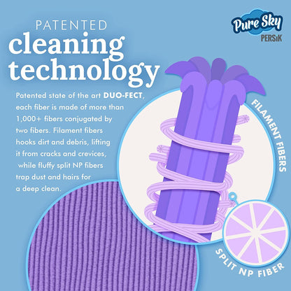 persik Pure-Sky Ultra-Microfiber Cleaning Cloth Streak Free - JUST ADD Water No Detergents Needed - Includes Window and Glass Cleaning Towel Pack of 2 + Eyeglasses Cleaning Cloth Pack of 2
