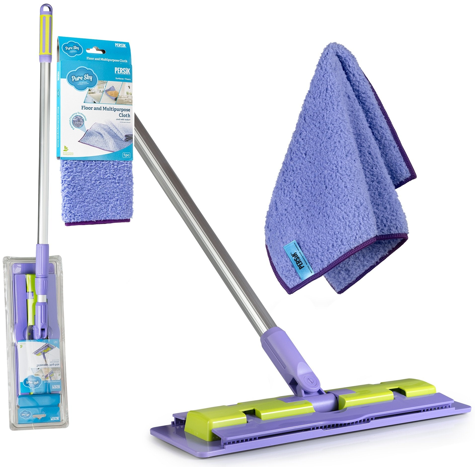 Pure-Sky Magic Deep Clean Floor Mop - Includes Light Weight, Strong Pole + Attachable Towel