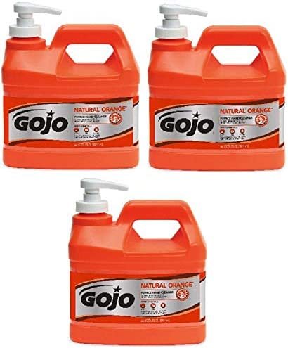 GoJo 0958-04 1/2 Gallon Natural Orange w Pumice Hand Cleaner - Quantity 3