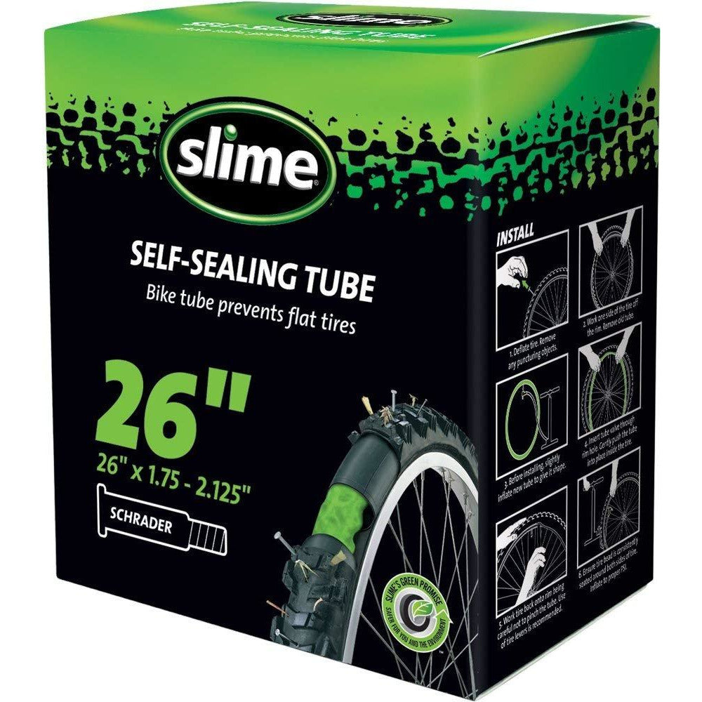 Slime 30045 Self-Sealing Smart Tube, Schrader Valve (26 x 1.75-2.125