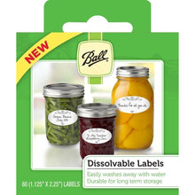 Load image into Gallery viewer, Ball 4-Ounce Quilted Crystal Jelly Jars with Lids and Bands, Set of 12, + Dissolvable Labels - (Set Of 60)
