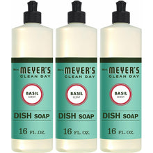 Load image into Gallery viewer, Mrs. Meyer&#39;s Clean Day Liquid Dish Soap, Cruelty Free Formula, Basil Scent, 16 oz- Pack of 3
