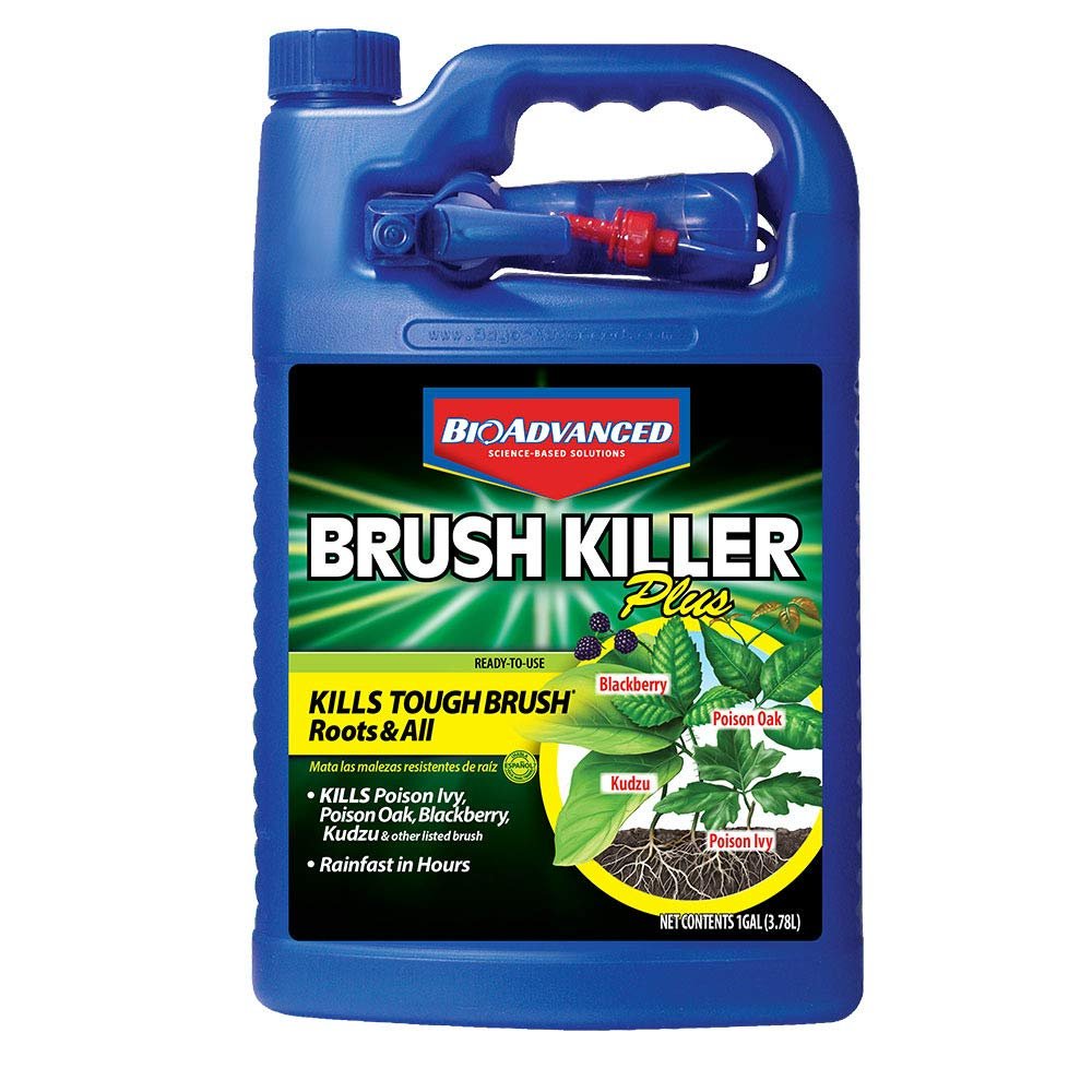 BioAdvanced 704655A Triclopyr Kills Kudzu, Poison Ivy and Other Tough Brush Killer Plus Non-Selective Weed Grass Control, 1 gallon Ready-to-Use With Nested Sprayer