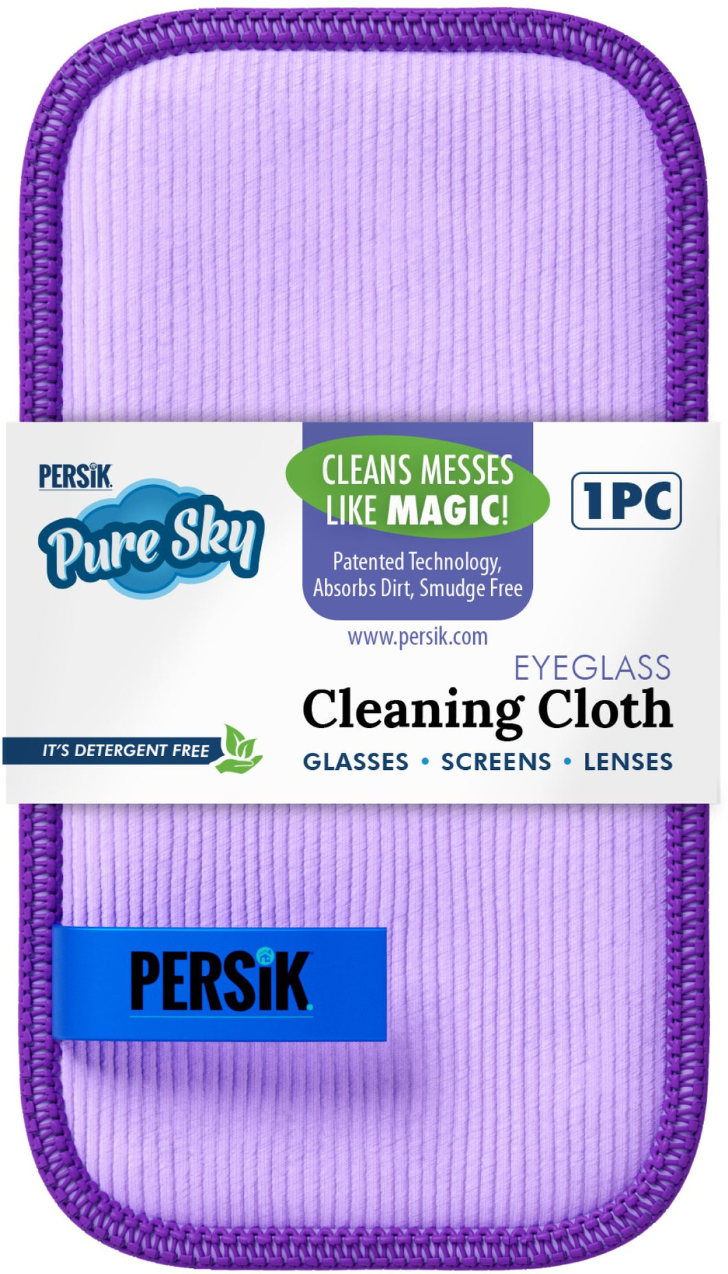 Pure-Sky Ultra Microfiber Eyeglass Cleaner Cloth – Streak Free Leaves no Wiping Marks, smudges, fingerprints - for Lenses, Screens, Cellphone, Tablets