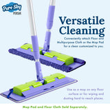 Pure-Sky Ultra Microfiber Floor Mop - Telescopic Extension Pole – Light Weight - Strong Durable Aluminum Handle - Duo-Safety Locking Device