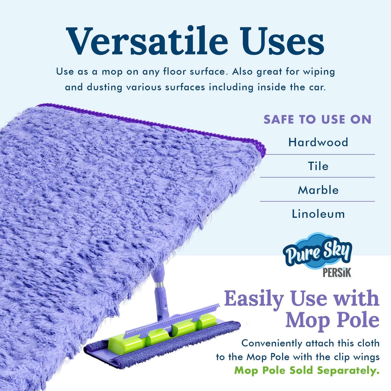 Pure-Sky Magic Deep Clean Floor Mop - Includes Light Weight, Strong Pole + Mop Pad and Towel