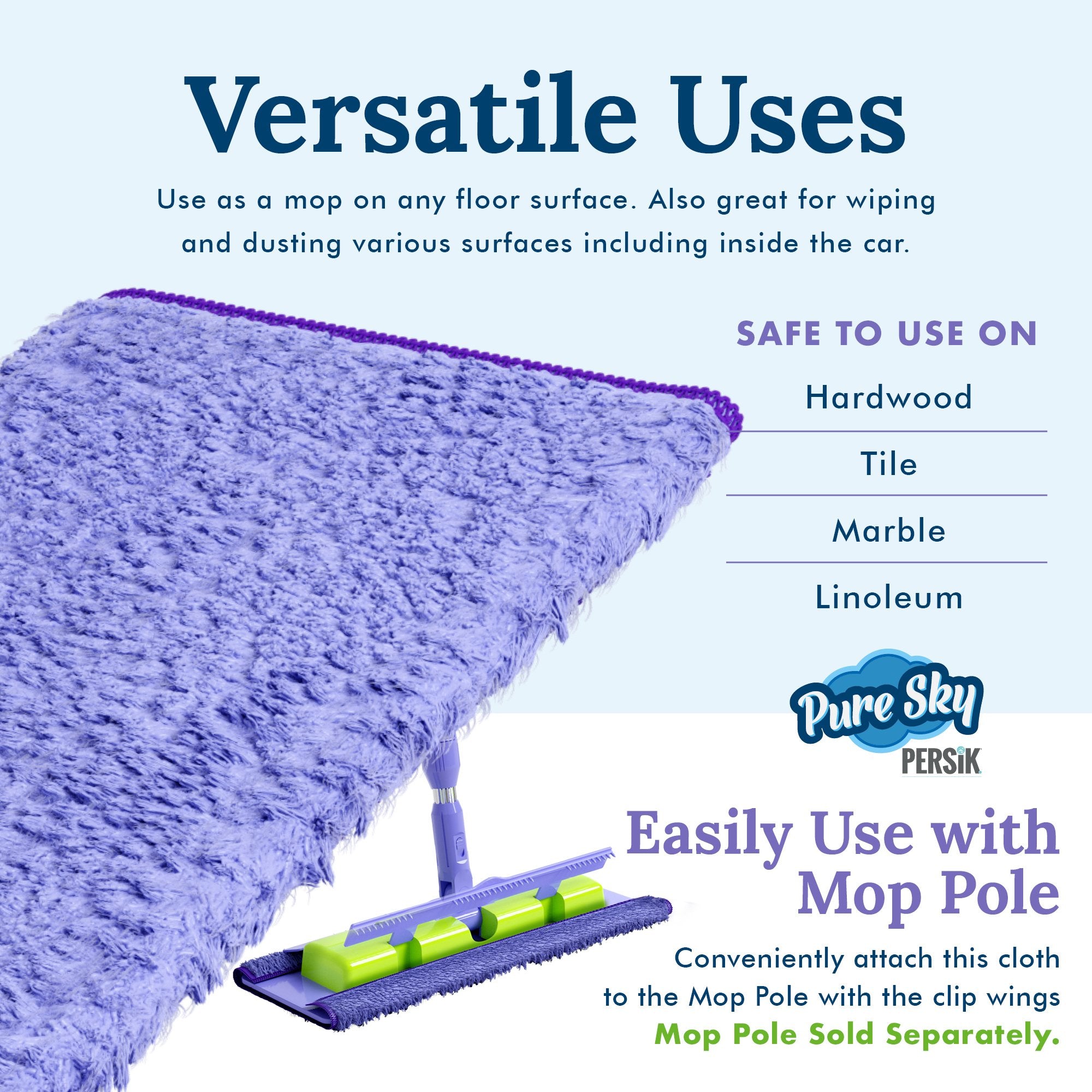 Pure-Sky Magic Deep Clean Floor Mop - Includes Light Weight, Strong Pole + Mop Pad and Towel