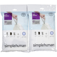 Load image into Gallery viewer, simplehuman Custom Fit Trash Can Liner B, White - White - 30 ct - 2 pk
