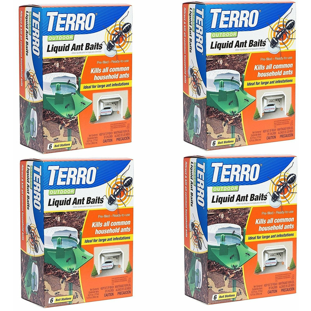 Terro Outdoor Liquid Ant Bait Stations (4 Pack / 6 Bait Stations Per Pack)