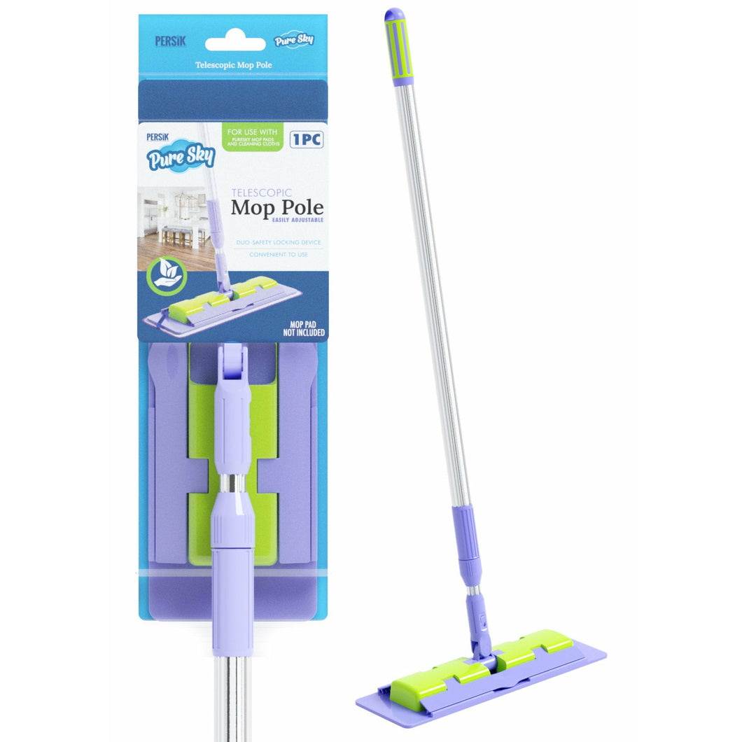 Pure-Sky Ultra Microfiber Floor Mop - Telescopic Extension Pole – Light Weight - Strong Durable Aluminum Handle - Duo-Safety Locking Device