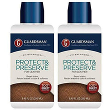 Load image into Gallery viewer, Guardsman Protect &amp; Preserve for Leather 8.4 oz - Repels Stains, Retains Color and Softness, Great for Leather Furniture &amp; Car Interiors - 471000-2 Pack

