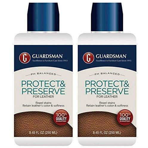 Guardsman Protect & Preserve for Leather 8.4 oz - Repels Stains, Retains Color and Softness, Great for Leather Furniture & Car Interiors - 471000-2 Pack