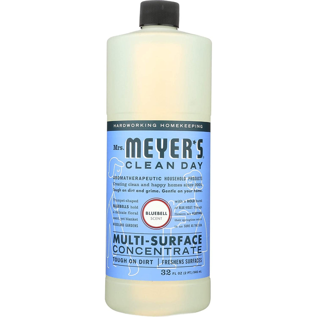 Mrs. Meyer's Clean Day Multi-Surface Cleaner Concentrate, Use to Clean Floors, Tile, Counters,Bluebell Scent, 32 oz