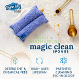 Pure-Sky Magic Deep Cleaning Sponge – 2-in1, Combination for Glass and Multipurpose