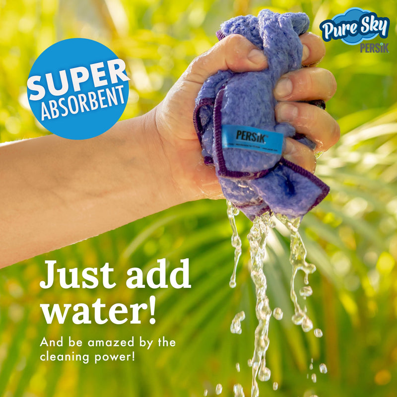 Pure-Sky Magic Deep Clean Multipurpose Cleaning Cloth - Stick-Attachable for Mop, or as Handheld Microfiber Towels to Clean Any Surfaces