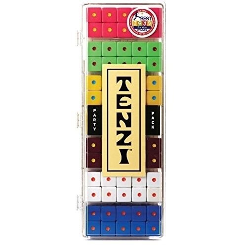 TENZI Party Pack Dice Game - A Fun, Fast Frenzy for The Whole Family - 6 Sets of 10 Colored Dice with Storage Case - Colors May Vary