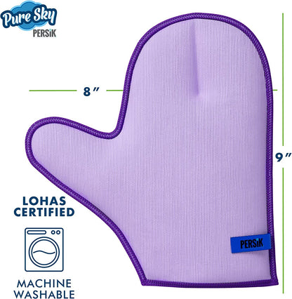 Pure-Sky Glass Cleaning Cloth Glove – Includes 2 Gloves (1) for Glass &amp; Multipurpose (2) for Window, Glass &amp; Mirrors - Streak Free