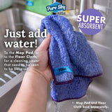 Pure-Sky Ultra Microfiber Floor Mop - Telescopic Extension Pole – Light Weight - Strong Durable Aluminum Handle - Duo-Safety Locking Device