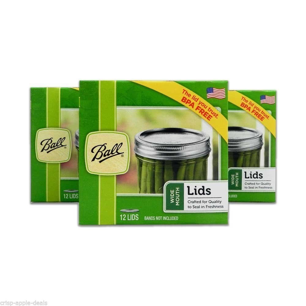 Ball Wide Mouth Lids 3 Dozen or a Total of 36 Canning Preserving Wide Lids,...