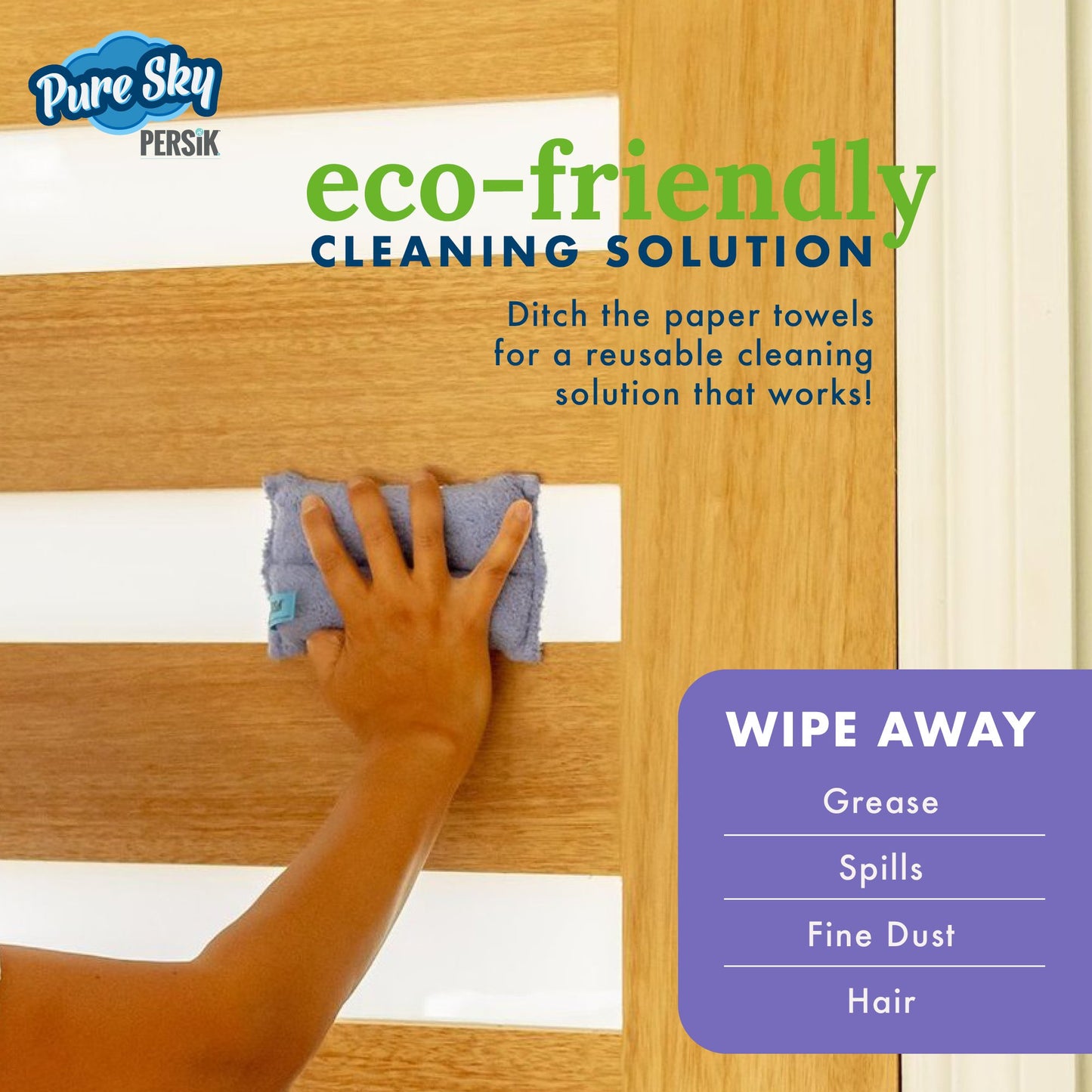 Pure-Sky Magic Deep Cleaning Sponge – 2-in1, Combination for Glass and Multipurpose