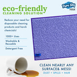 Pure-Sky Magic Deep Clean Multipurpose Cleaning Cloth - Stick-Attachable for Mop, or as Handheld Microfiber Towels to Clean Any Surfaces